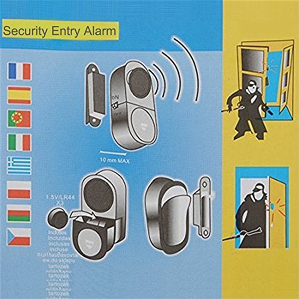 Wireless Entry Home Door Window Burglar Alarm With Safety Security ALARM System Magnetic Sensor- White 1Pc