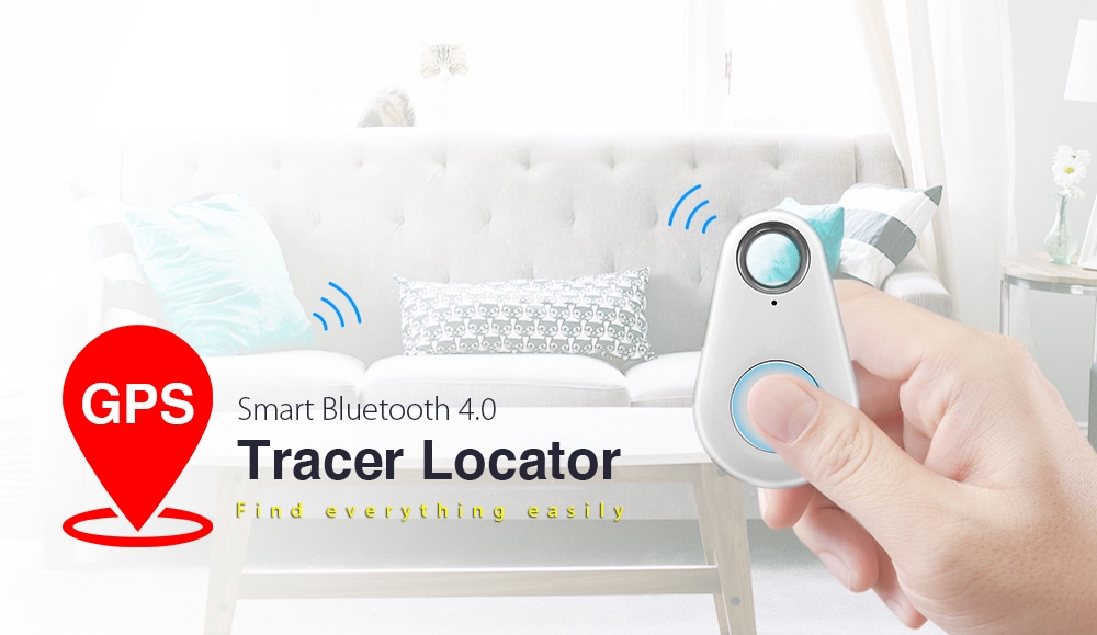Portable Anti-lost Bluetooth 4.0 Tracer GPS Locator Tag Alarm Wallet Key Pet Finder- Pink