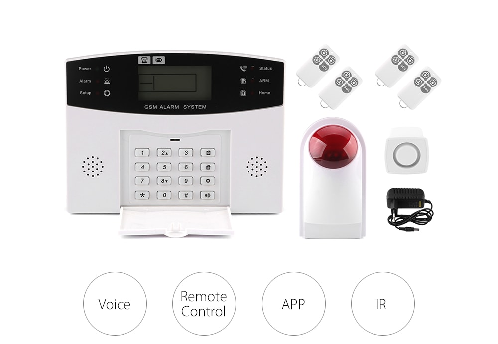 XINNUO GSM Intelligent Voice Anti-theft Alarm System - White and Black