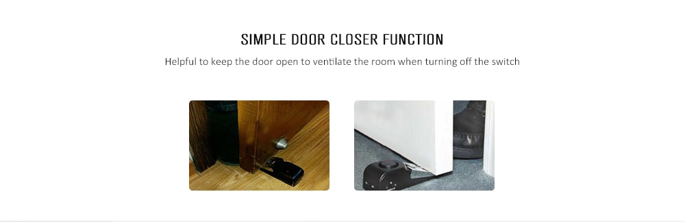 Secure Domestic Door Closer Burglar Alarm with 3 Modes Adjustable Sensitivity- Black