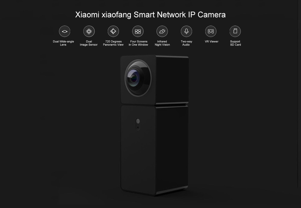 Xiaomi xiaofang Panoramic Smart Network IP Camera with Dual Lens- Black
