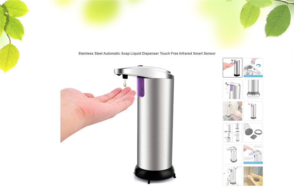 Stainless Steel Automatic Sensor Soap Liquid Dispenser- Silver