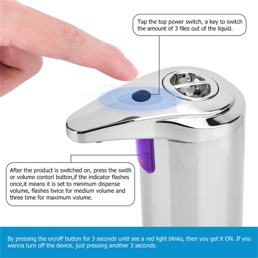 Stainless Steel Automatic Sensor Soap Liquid Dispenser- Silver