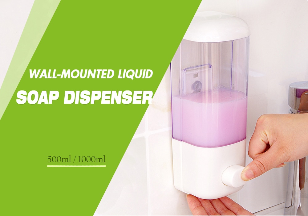 Wall-mounted Liquid Soap Dispenser Lavatory Bath Shower Accessories- Milk White Size S