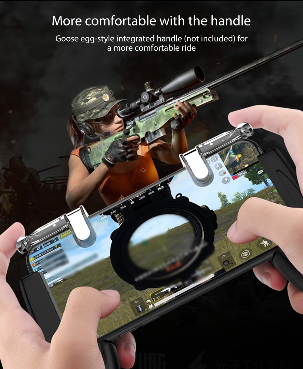Pair of Mobile Phone Game Controllers Gamepad Shooter Buttons for Smartphone Fortnite Knives Out- Transparent
