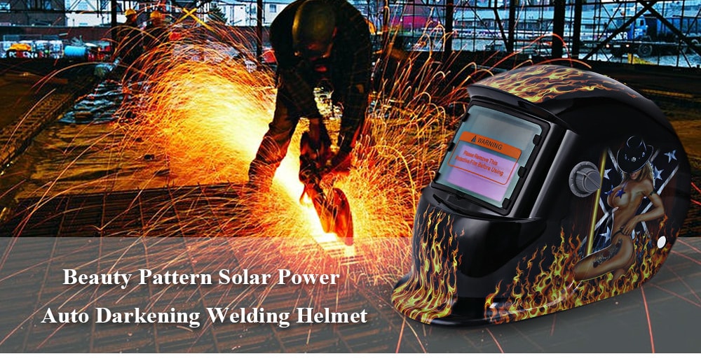 Beauty Pattern Solar Power Welding Helmet- Golden 107 girl