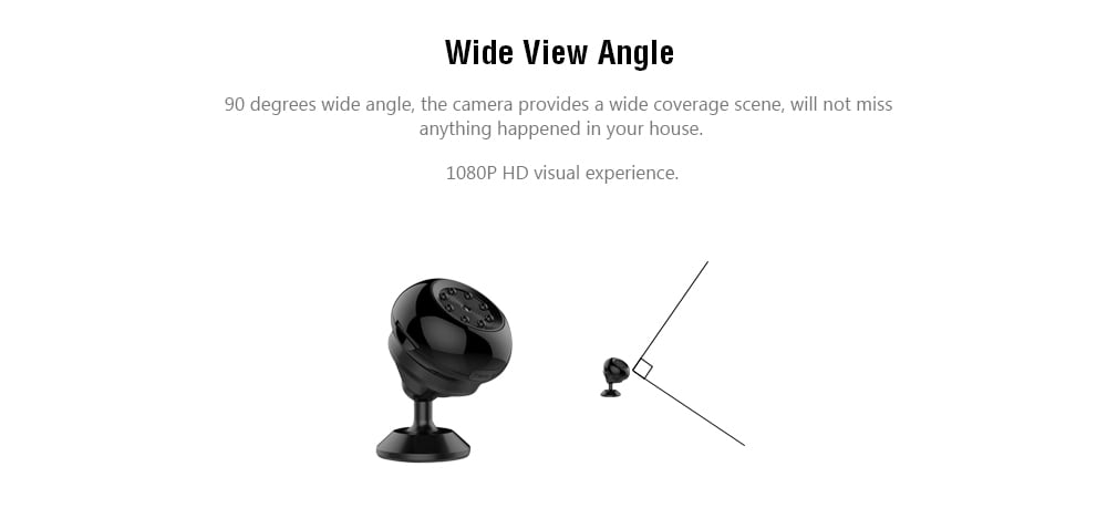 SQ17 1080P Remote Wi-Fi Camera 4K HD Home Store Security Night Vision Mini Cameras- Black