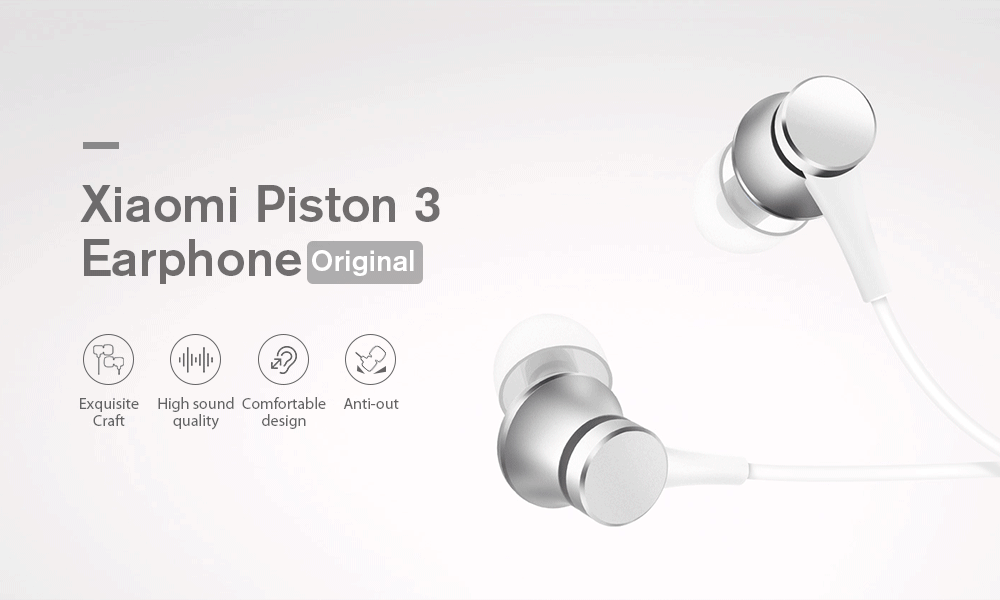 Original Xiaomi Piston In-ear Earphones with Mic Fresh Version- Black