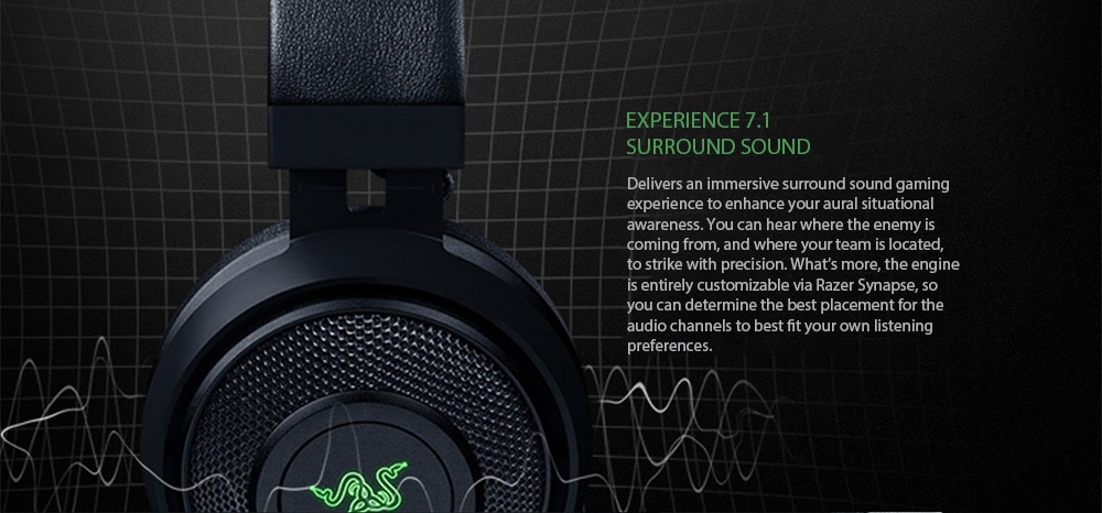 Razer Kraken Essential Version Surround Sound Over-ear Headphone USB Gaming Headset with Retractable Digital Microphone and Chroma Lighting- Black