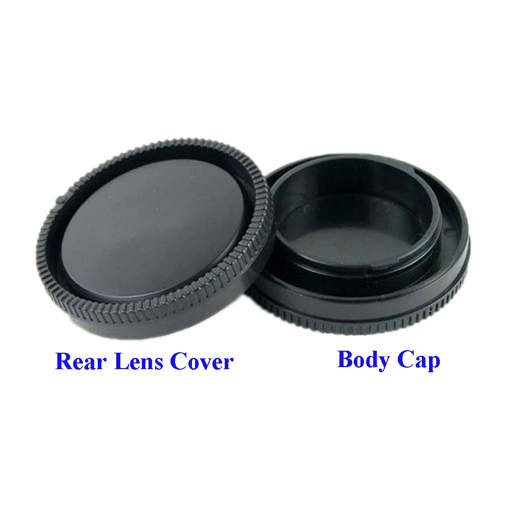 Rear Lens Cap And Camera Body Cover for Sony ILCE-7RM3 / A7RM2 / A6500 / A7- Black