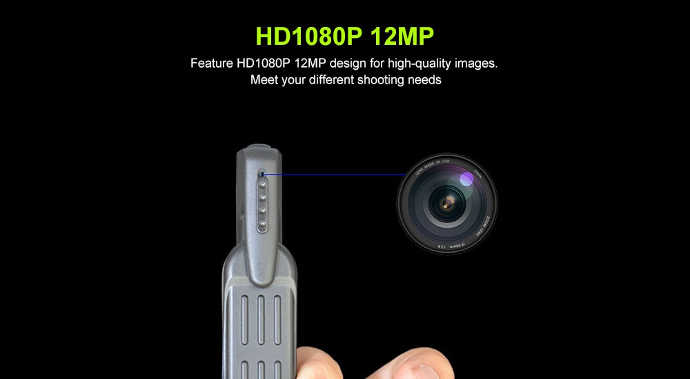 T189 Mini DV Camera HD 1080P Micro Pen Video Voice Recorder Camcorder Digital DVR- Black
