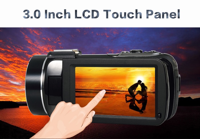 ORDRO HDV - Z20 WiFi 1080P 24MP 16X Digital Zoom F2.6 Aperture 3.0 inch TFT Touch Screen DV Camera- Black