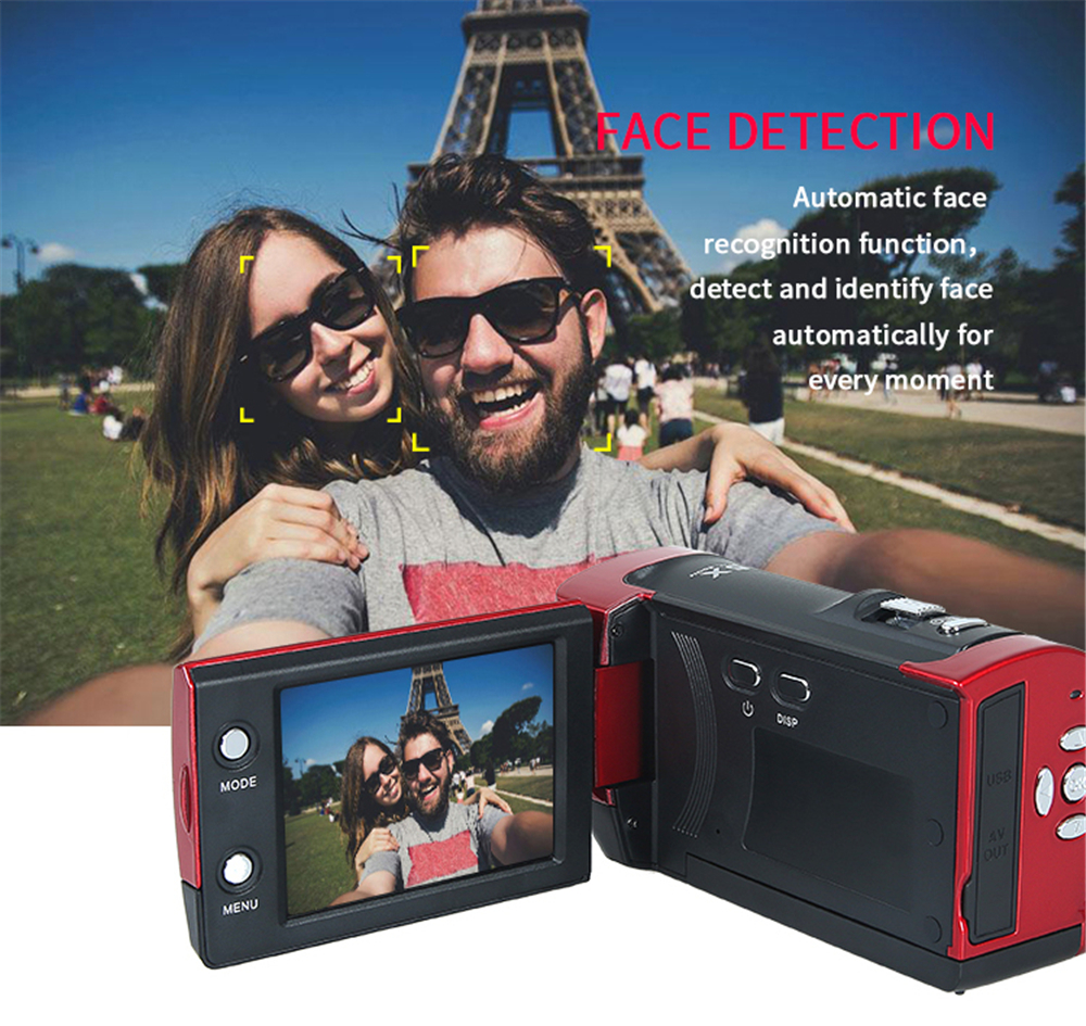 SX05 HD Camcorder 16M Pixels 16X Digital Zoom 720P Travel Camera Mini DV DIS Gift Red- Red