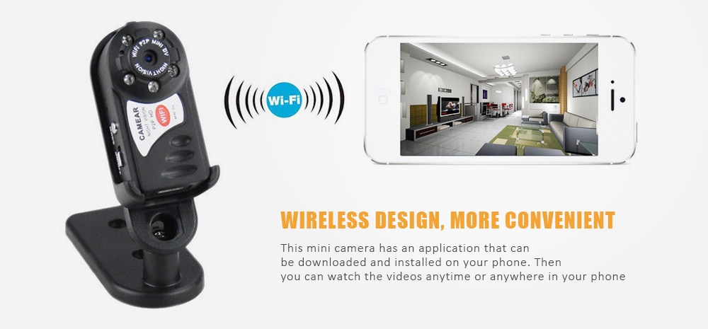 Q7 Mini Wireless Remote Control Camera - Black