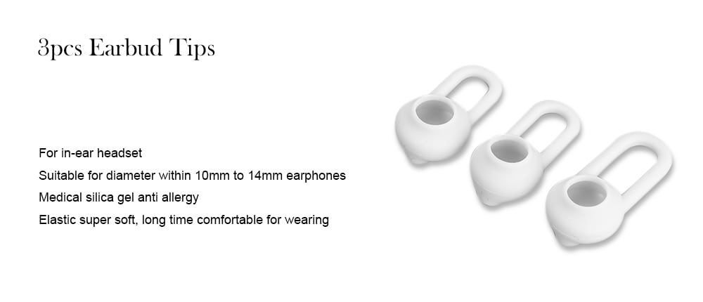 Yeshold Headset Accessory Kit Ear Cap / Ear-hook / Lanyard and Hang Buckle for Xiaomi Bluetooth 4.1 Earbuds- White