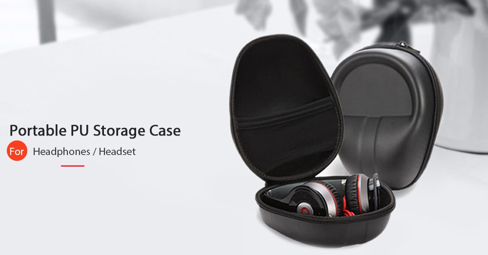 Large Storage Case for Headphones / Headset- Black