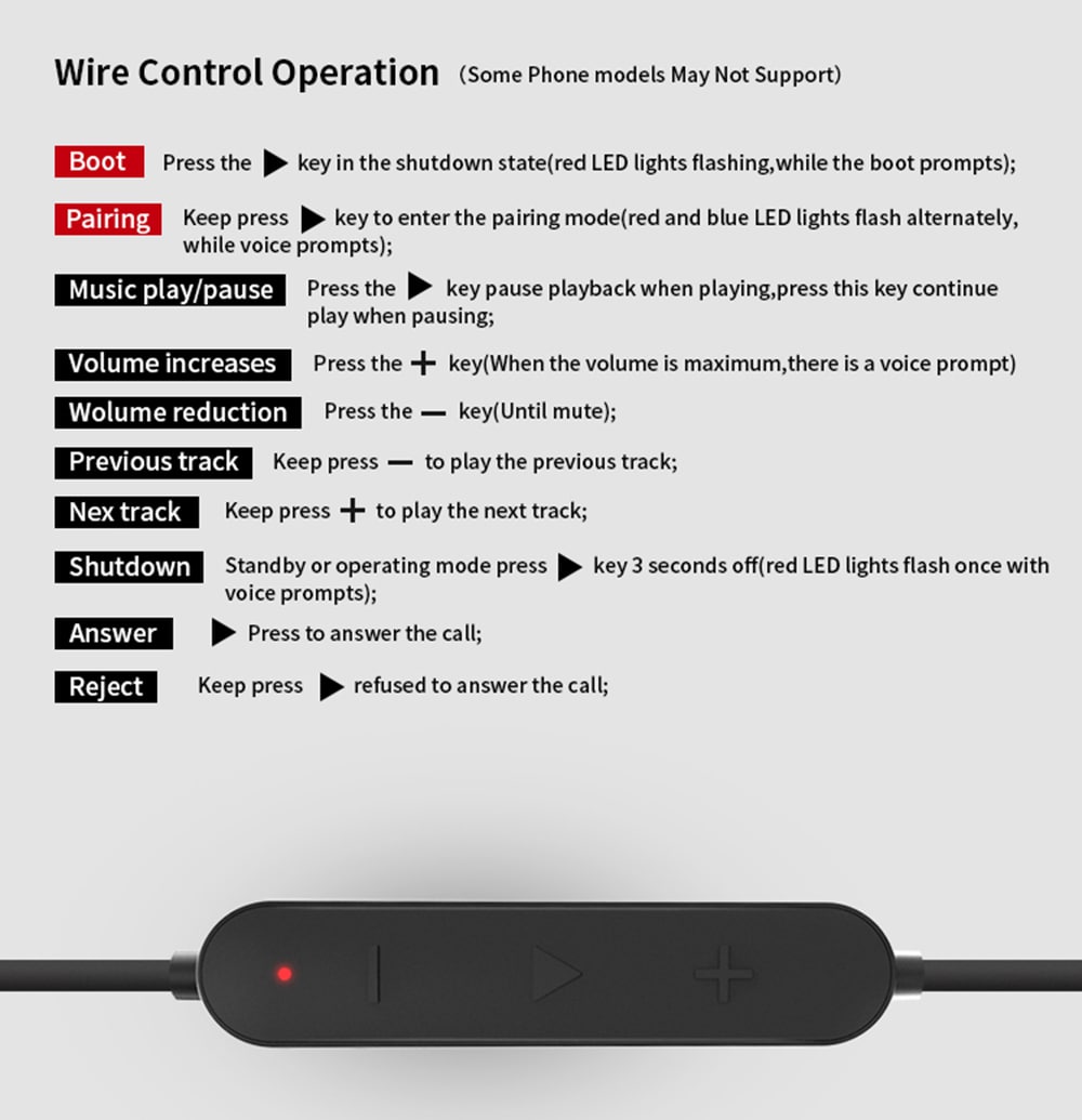 Original KZ IPX5 Waterproof Wireless Bluetooth Module Upgrade Cord Detachable Wire for Earphone- Black B Paragraph Pin