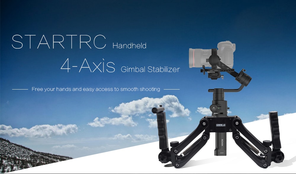STARTRC Handheld 4-Axis Gimbal Stabilizer for DJI Ronin 3-Axis Camera - Black