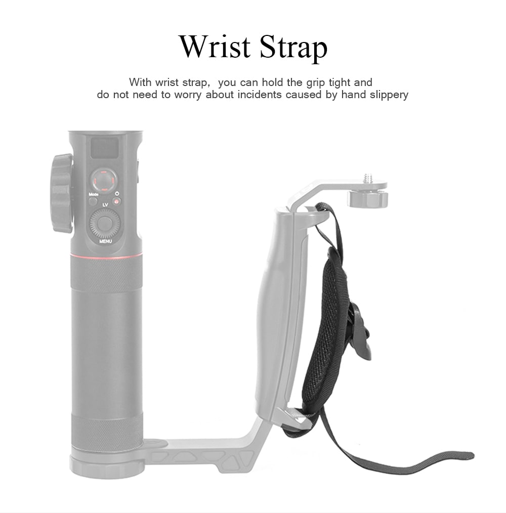 Zhiyun Gimbal Accessory L Bracket Mini Dual Grip Handle Holder with Wrist Strap for Crane 2 Stabilizer- Black