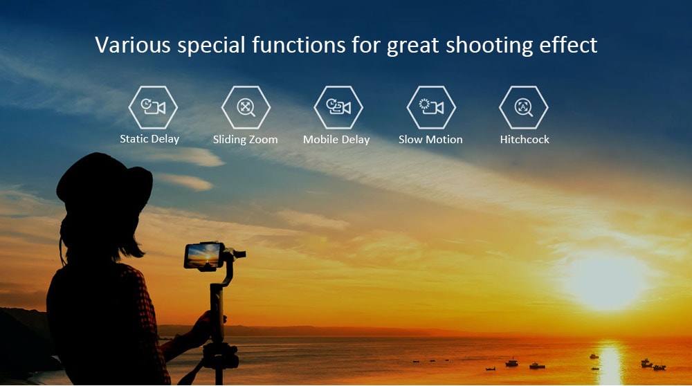 Xiaomi Mijia SJYT01FM 3 Axis Handheld Gimbal Stabilizer with 5000mAh Battery for Action Camera and Phone- White