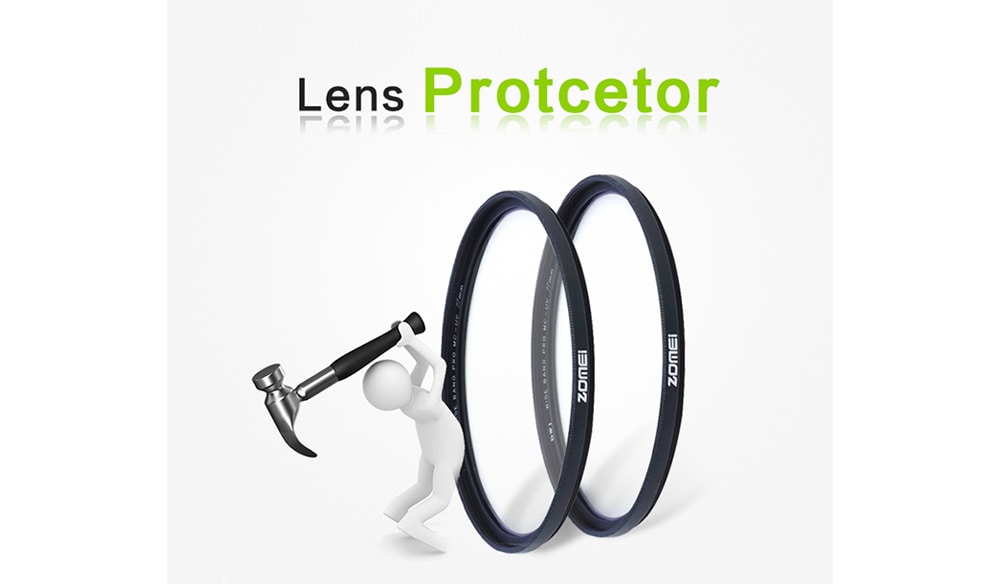 Zomei DW1 Wide Band Pro Slim UV Filter Lens Protector for Canon Nikon Camera- Black 55mm