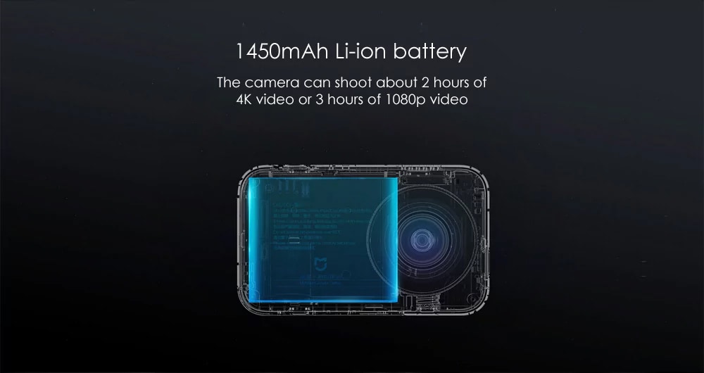 Xiaomi Mijia 2.4 inch Mini 4K 30fps Action Camera International Edition- Black