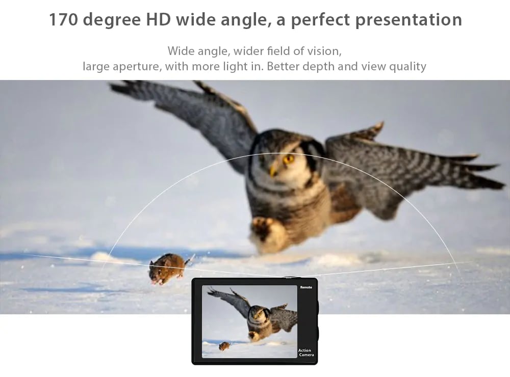 Original EKEN H9R 2 inch 4K Super HD WiFi Action Camera Waterproof Sports DV- Black EU Plug