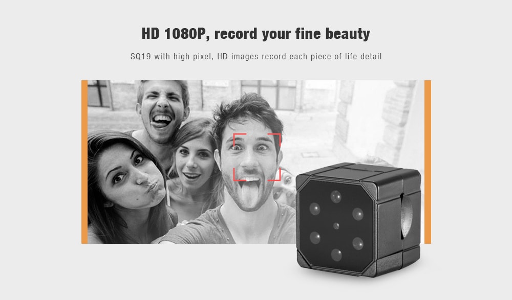 SQ19 Mini HD 1080P Action Camera Micro Lens Recorder Car DVR Sports DV- Black