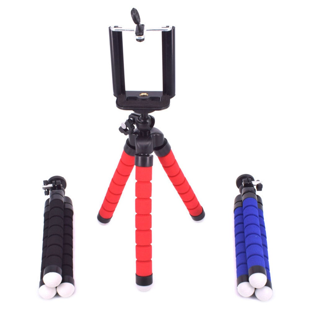 Octopus Style Portable and Adjustable Tripod Stand Holder for Cellphone Camera with Universal- Black
