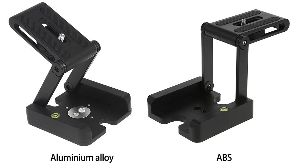 Z-shaped Folding Desktop Holder Quick Release Plate for Camera Tripod- Black Aluminium alloy type
