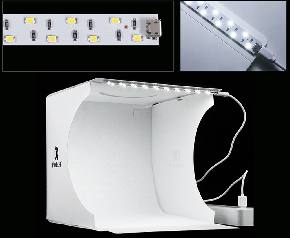 PULUZ Mini LED Light Room Photo Studio Lighting Tent Backdrop Cube Box- Multi-A