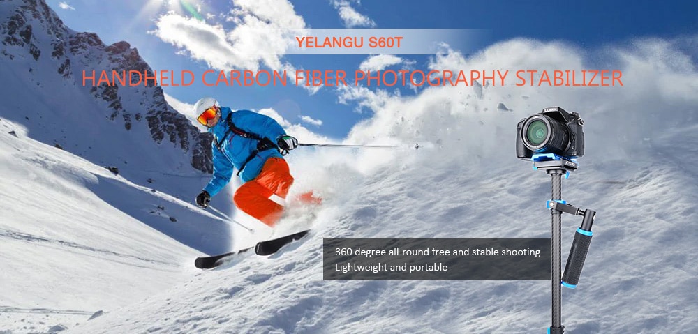 YELANGU S60T Handheld Carbon Fiber Photography Stabilizer for SLR / DSLR / DV- Black
