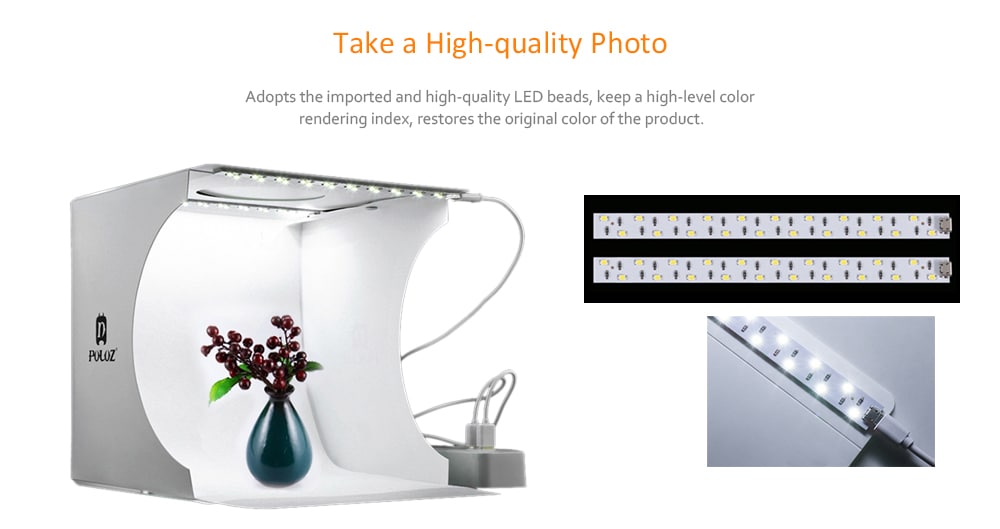 PULUZ Foldable Mini 2 LED Photography Light Box- Multi