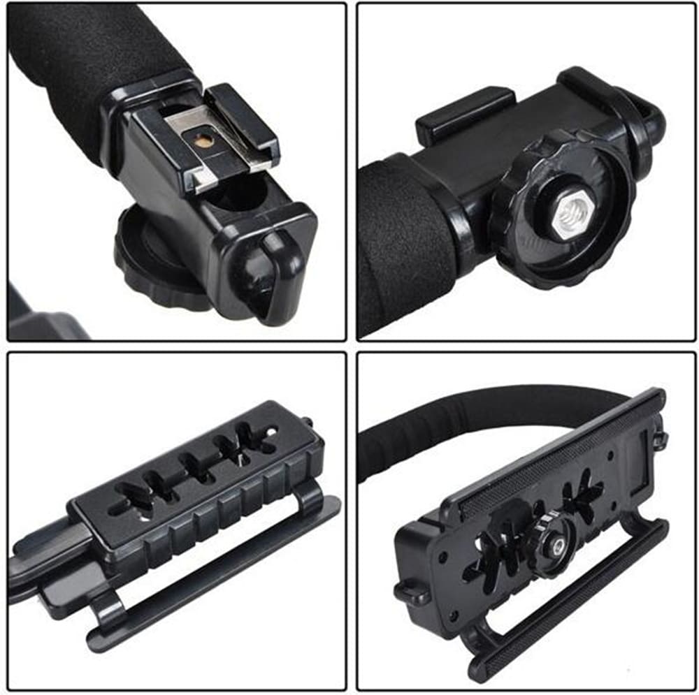 Photography Type U Bracket DV Hand Held Stabilizer- Black 1Pc