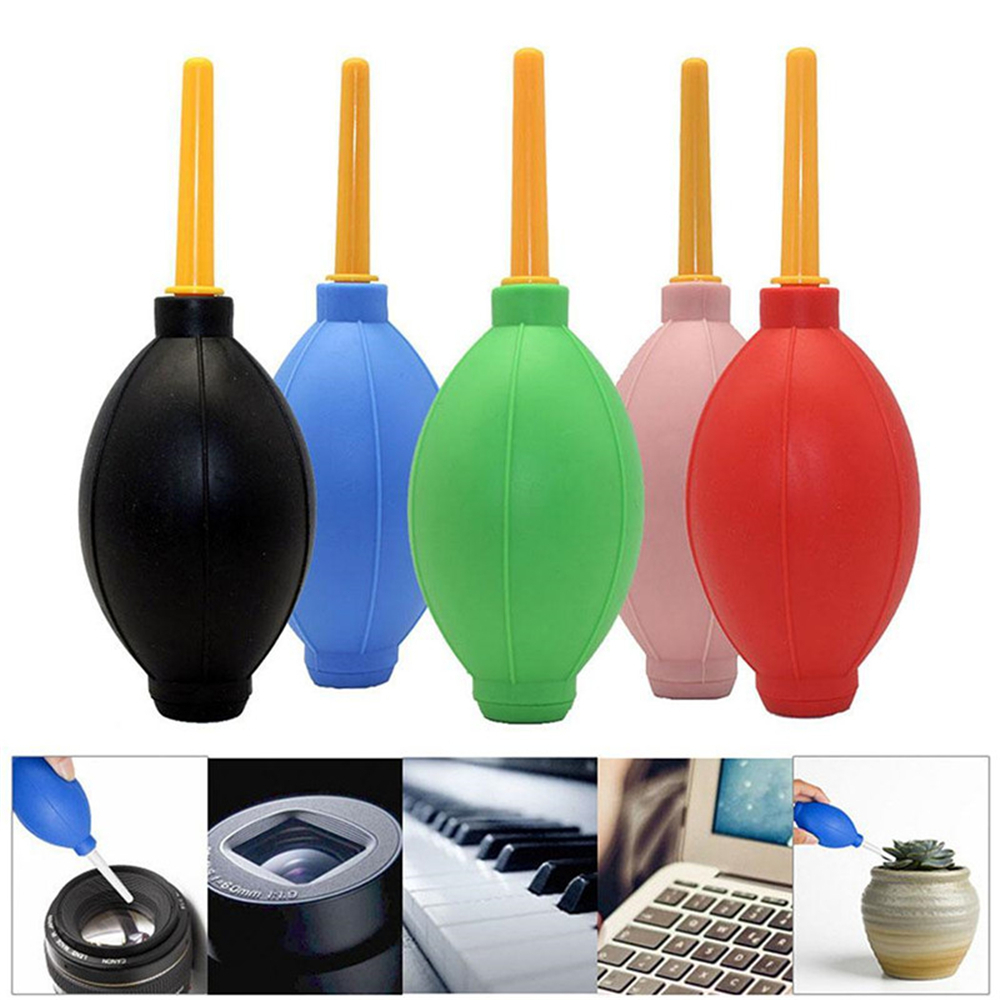 Super Clean Soft Rubber Dust Blower Air Blowing Ball for Camera Computer LCD Screen- Black