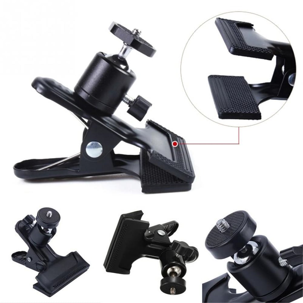 Universal Camera Photography Metal Clip Clamp Holder Mount with Standard- Black