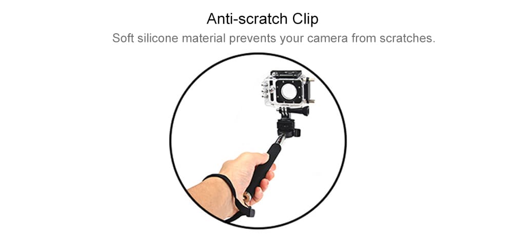 Original SJCAM Foldable Selfie Stick Camera Monopod with Adapter for GoPro Hero 4 / 3+ / 3 / 2 / 1 / SJ4000 / SJ5000 / SJ6000 Action Camera- Black