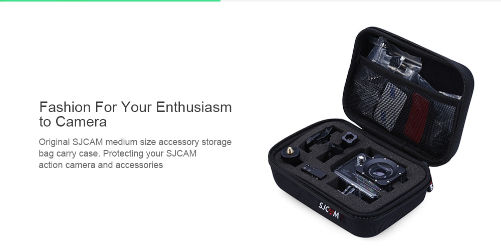 Original SJCAM Medium Size Accessory Protective Storage Bag Carry Case for SJCAM Action Camera- Black