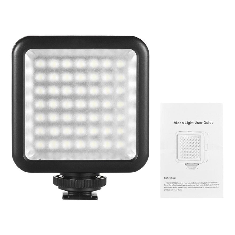 W49 Mini Interlock Camera LED Panel Light Dimmable Camcorder Video Lighting With Shoe Mount Adapter for Canon Nikon Sony- Black