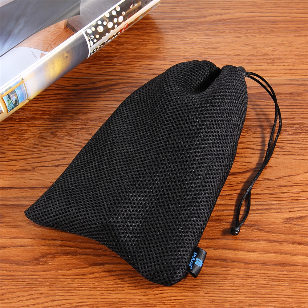 PULUZ Nylon Mesh Storage Bag Pouch Stay Cord for GoPro HERO5 4 3+ 3 2 1- Black