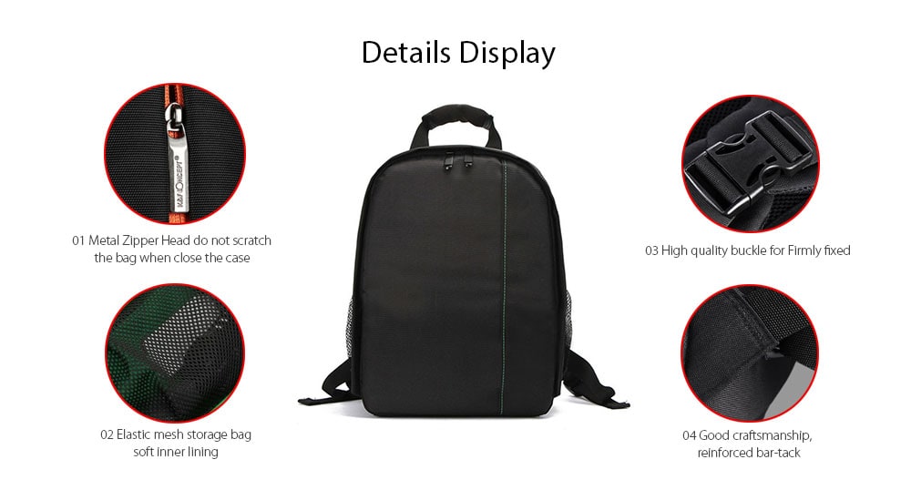 Waterproof Multifunctional DSLR Camera Video Shoulder Bag for Photographer- Multi-C