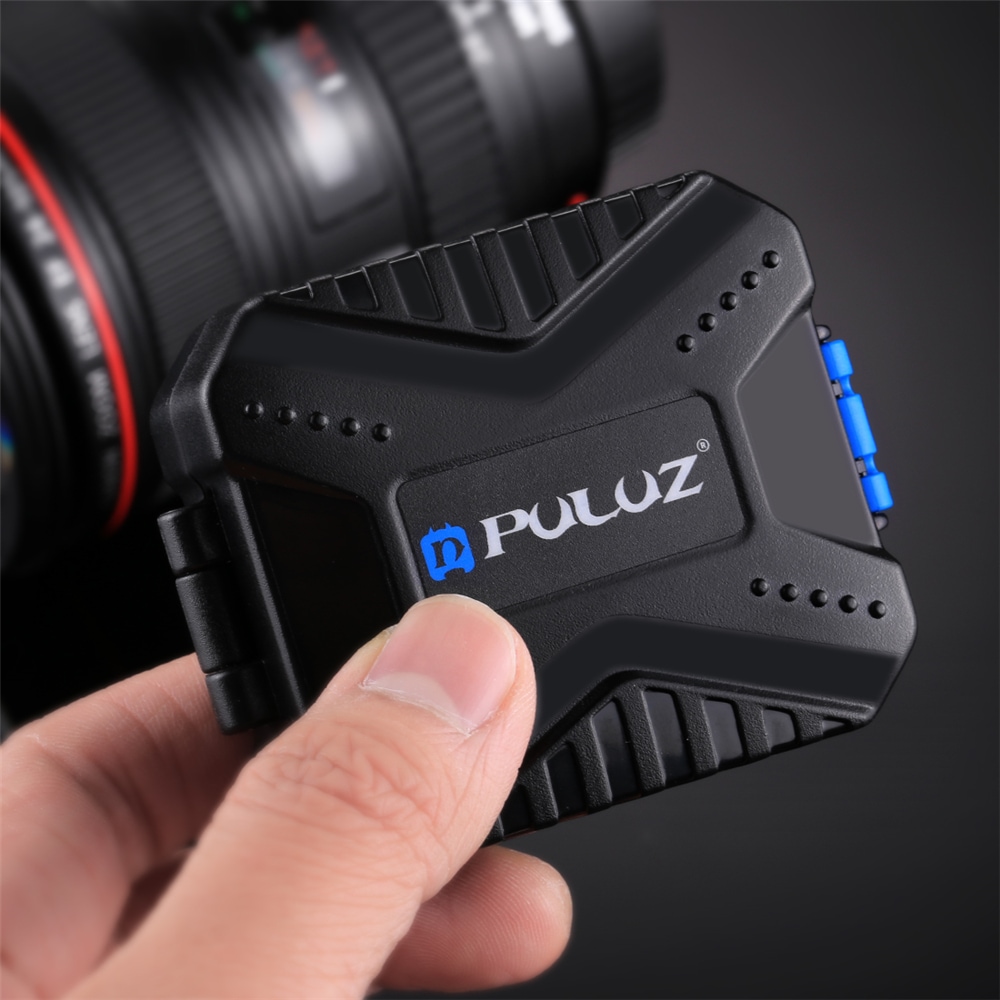 PULUZ Waterproof Micro SD CF TF  Holder Stocker Storage Box Memory Card Case- Black