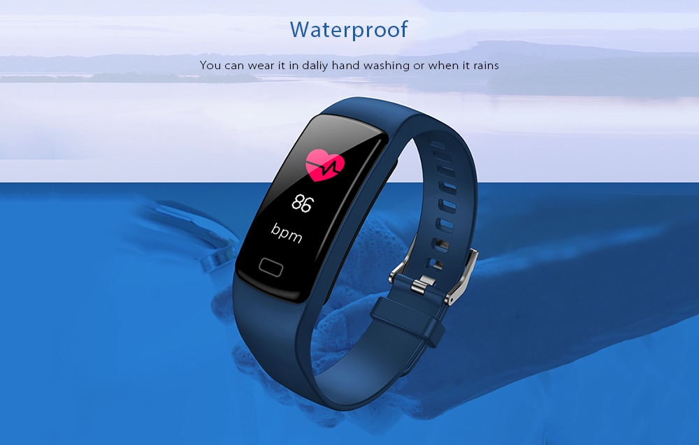 Y9 Smart Bluetooth Bracelet Color Screen Heart Rate Blood Pressure Monitoring Sports Smartwatch- Chestnut Red