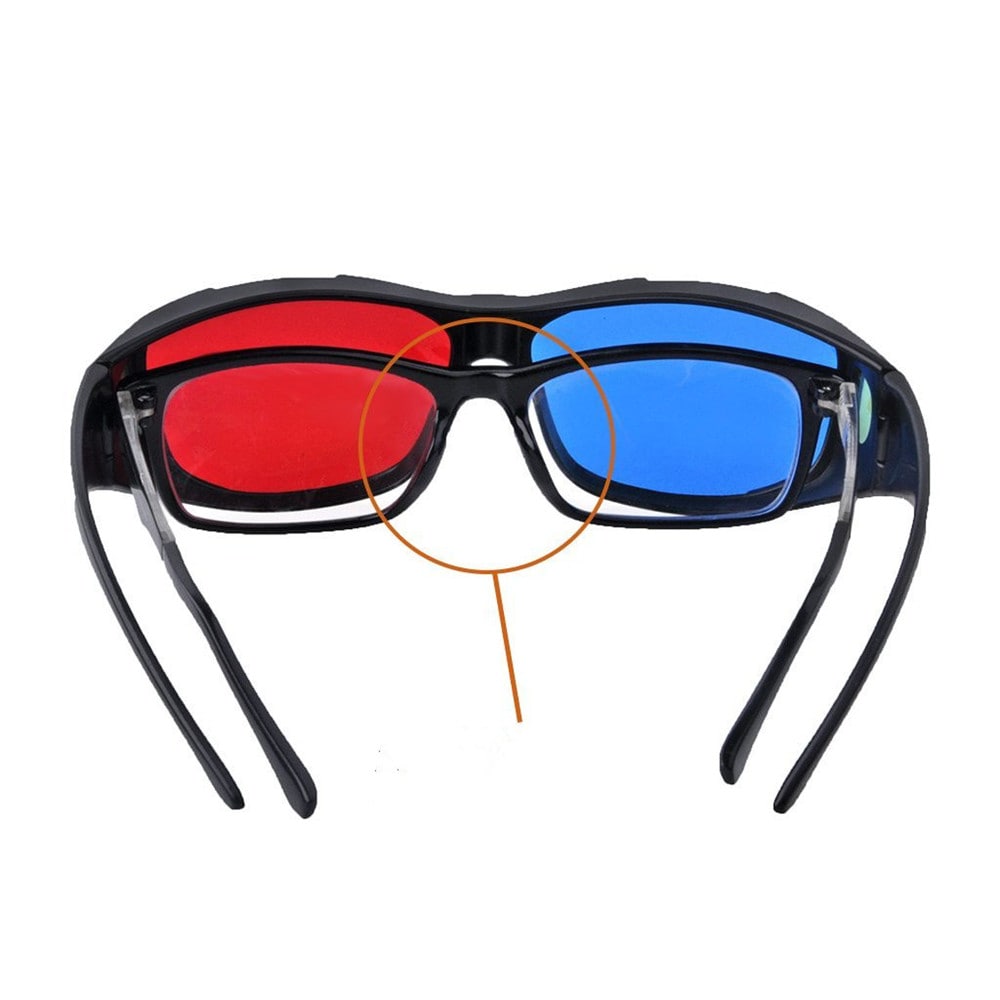 Red Blue 3D Glasses / Cyan Anaglyph Simple 3D Movie Game Extra Upgrade Style- Blue and Red