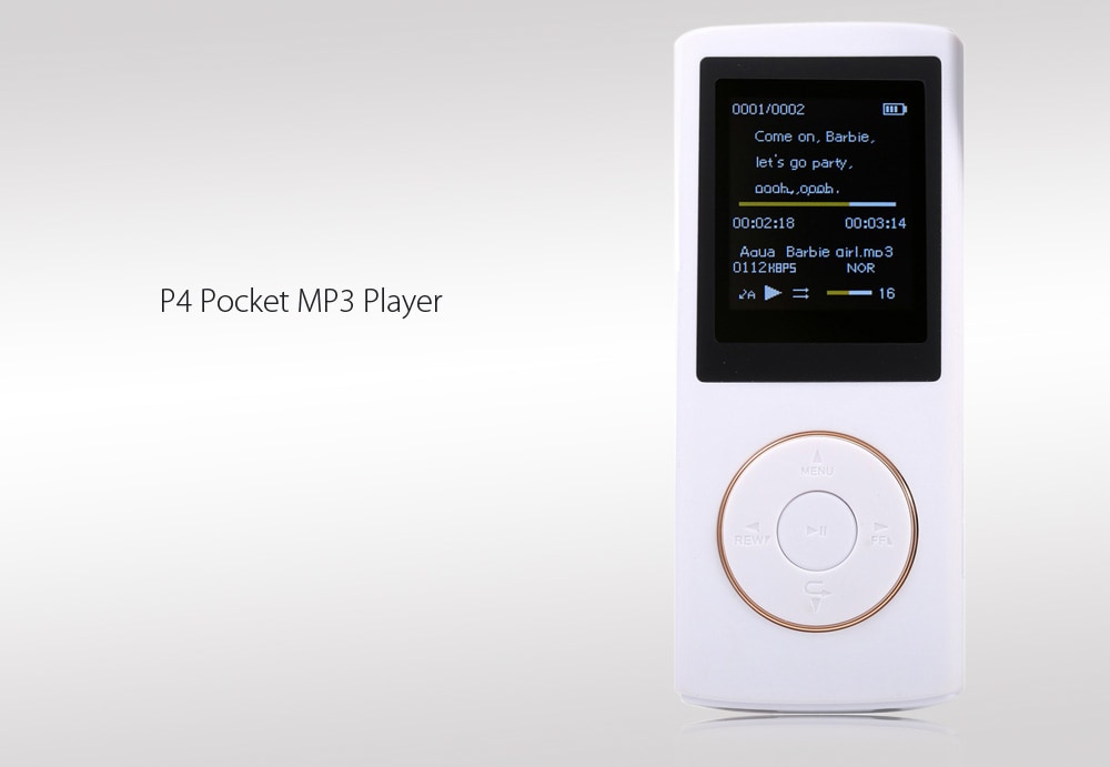 P4 Mini MP3 Stereo Player with 8GB FM- Black