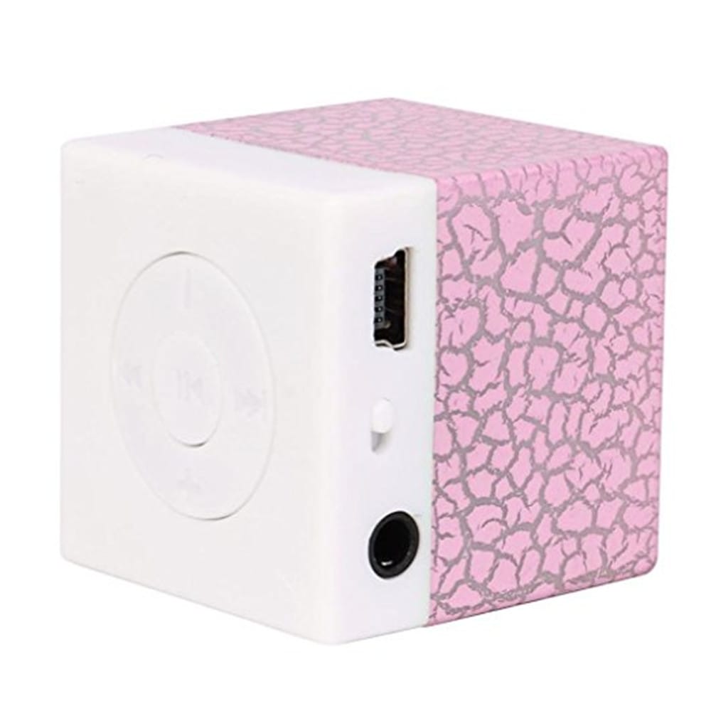 Portable Mini Stereo Bass TF Card Mini MP3 Music Player Wireless Speaker- Pink