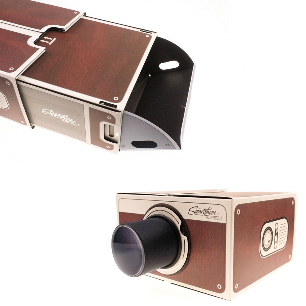 Portable DIY Cardboard Smartphone Projector Can Adjust- Orange Gold