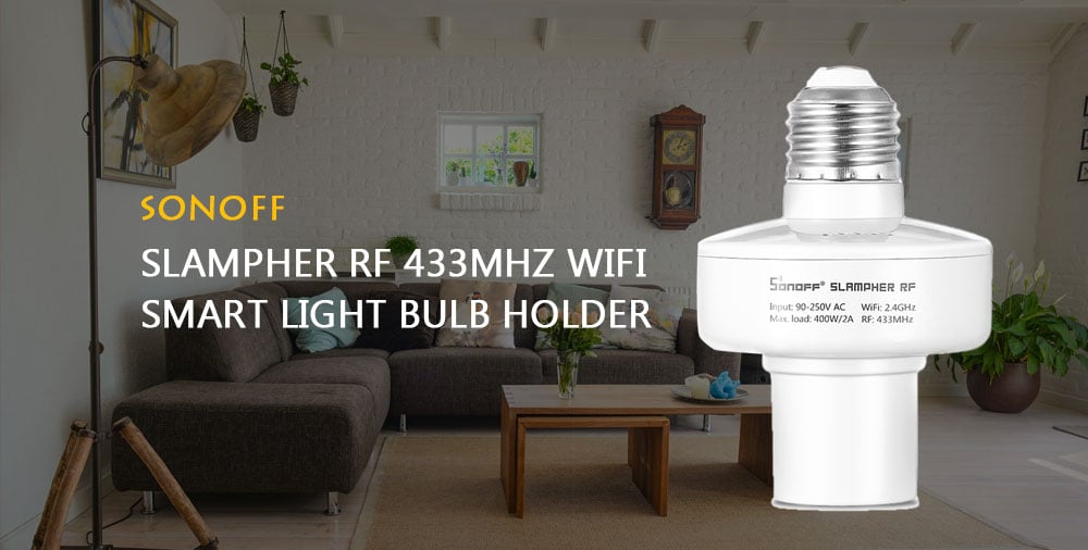 SONOFF Slampher RF 433MHz WiFi Smart Light Bulb Holder for Smart Home- White