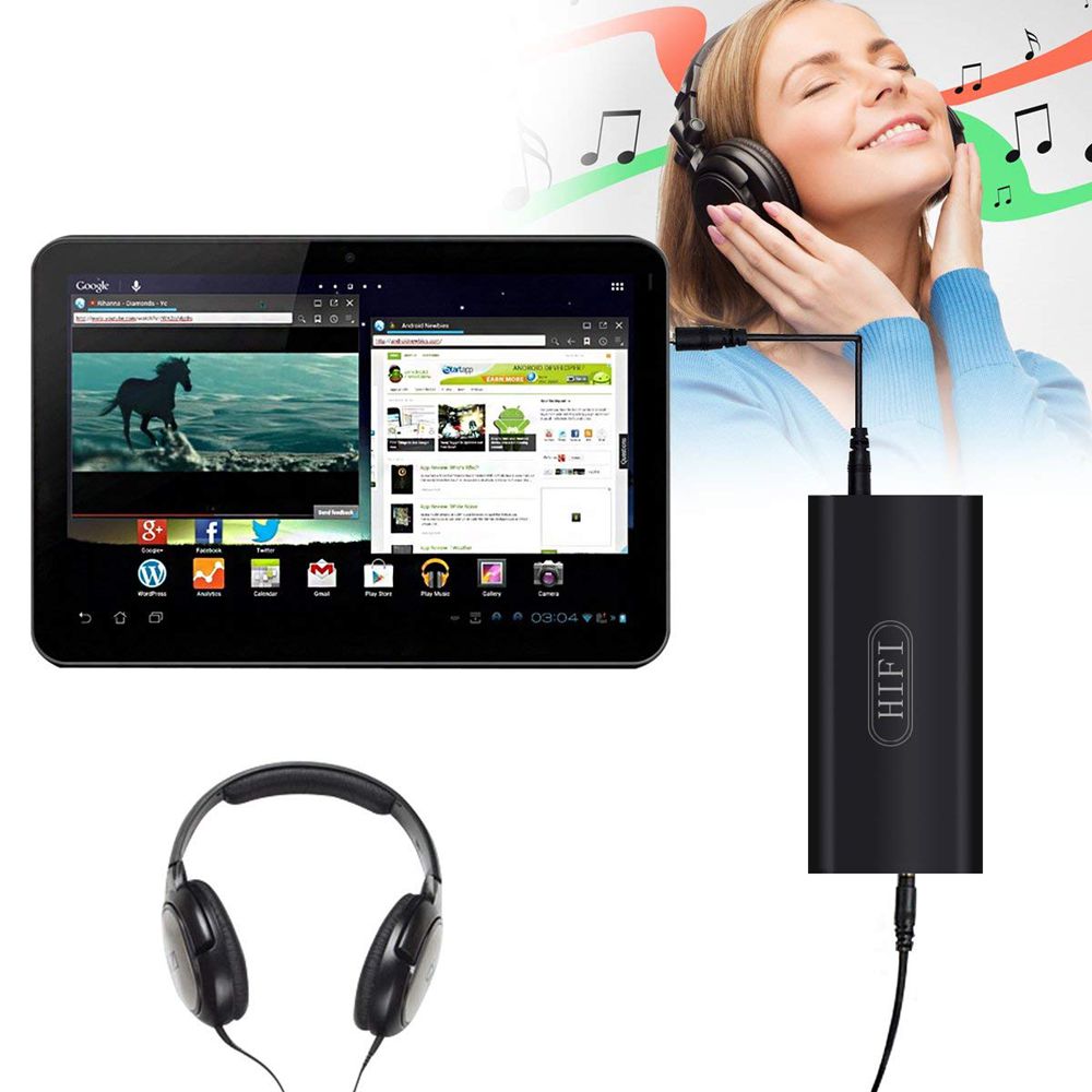 Portable High Fidelity Stereo Audio Quality HIFI Headphone Amplifier- Black