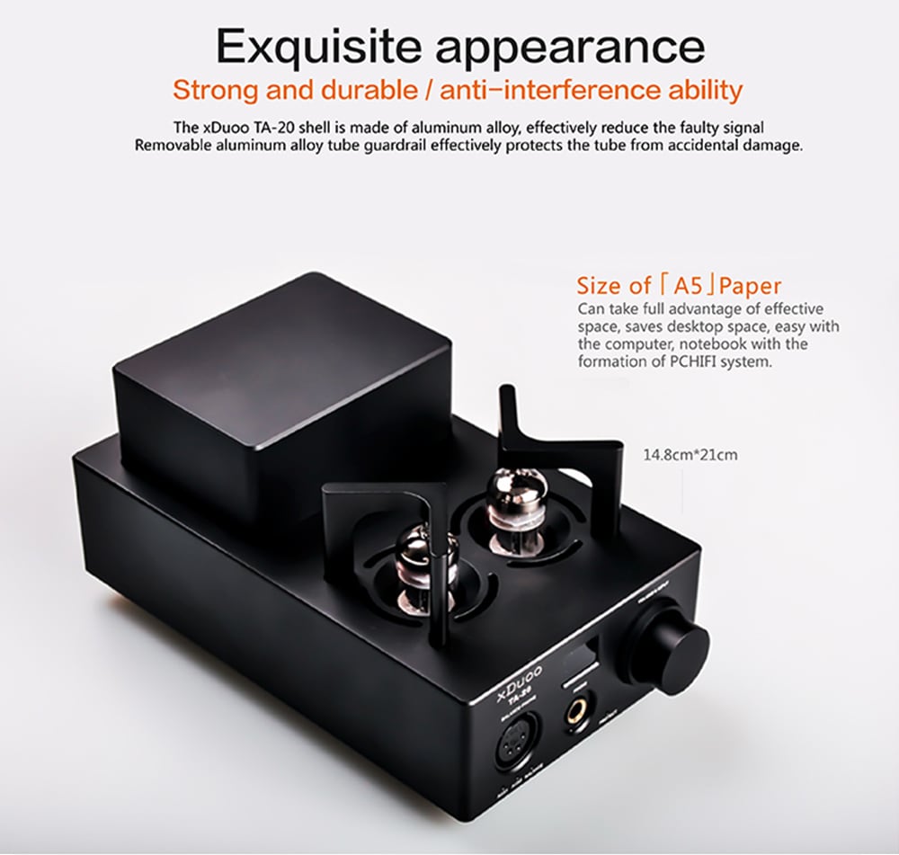 XDUOO TA - 20 High Performance Balanced Tube Headphone Amplifier- Black